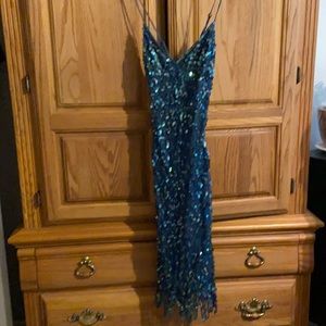 Vintage Betsey Johnson teal blue dress.